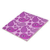 Paisleypatroon, orchidee en amethyst-paars tegeltje (Zijkant)