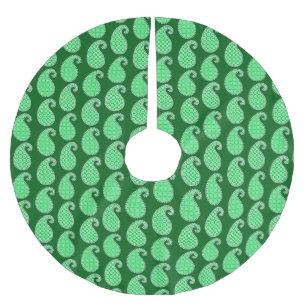 Paisleypatroon, smaragdgroen en wit kerstboom rok