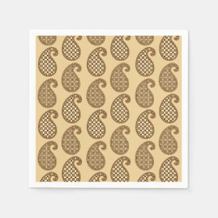 Paisleypatroon, tan, crème en chocolade servet