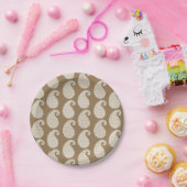 Paisleypatroon, tauptan en wit papieren bordje (Feest)