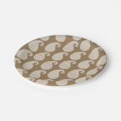 Paisleypatroon, tauptan en wit papieren bordje (Gekanteld)