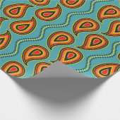 Paisleypatroon, textuur van sierweefsel in indiaan cadeaupapier (Hoek)