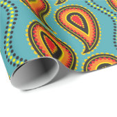 Paisleypatroon, textuur van sierweefsel in indiaan cadeaupapier (Rol Hoek)