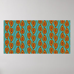 Paisleypatroon, textuur van sierweefsel indian s poster