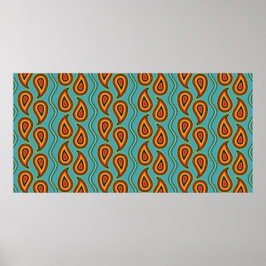 Paisleypatroon, textuur van sierweefsel indian s poster (Voorkant)