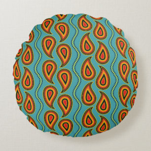 Paisleypatroon, textuur van sierweefsel indian s rond kussen