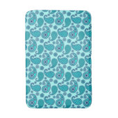 Paisleypatroon, turquoise, aqua en marine badmat (Voorkant Verticaal)