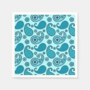 Paisleypatroon, turquoise, aqua en marine servetten