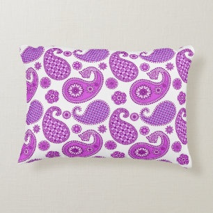 Paisleypatroon, violet, paars en wit accent kussen