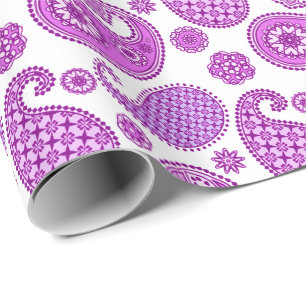 Paisleypatroon, violet, paars en wit cadeaupapier