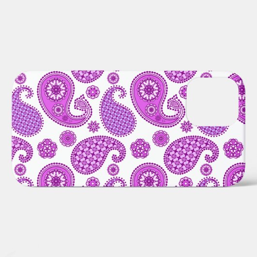 Paisleypatroon, violet, paars en wit Case-Mate iPhone case (Achterkant (horizontaal))