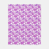 Paisleypatroon, violet, paars en wit fleece deken (Voorkant)