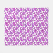 Paisleypatroon, violet, paars en wit fleece deken (Voorkant (Horizontaal))