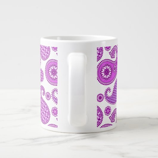 Paisleypatroon, violet, paars en wit grote koffiekop (Achterkant)