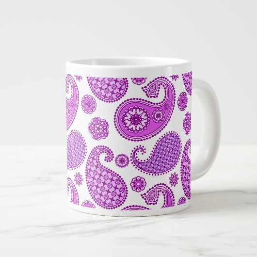 Paisleypatroon, violet, paars en wit grote koffiekop (Voorkant rechts)