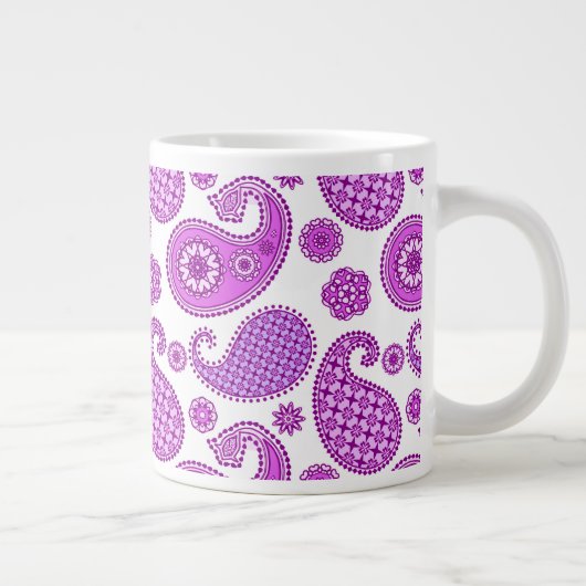 Paisleypatroon, violet, paars en wit grote koffiekop (Rechts)