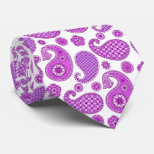 Paisleypatroon, violet, paars en wit stropdas (Opgerold)