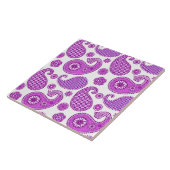 Paisleypatroon, violet, paars en wit tegeltje (Zijkant)