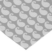 Paisleypatroon, zilvergrijs/grijs/wit korte tafelloper (Hoek)