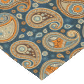 Paisleypatroonblauw blauwgroen oranje elegant tafelkleed (Gekanteld)