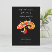 Paisleypatroonposter – Boho-bloemige Mandala-kunst Save The Date (Staand voorkant)