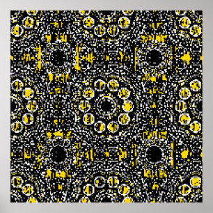 Paisleys elegant florale patroonachtergrond poster