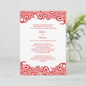 Paisleys Elegant Indian Wedding Flat Invitation Kaart (Staand voorkant)