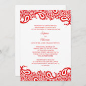 Paisleys Elegant Indian Wedding Flat Invitation Kaart (Voorkant / Achterkant)