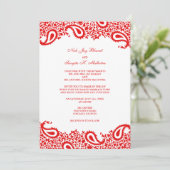 Paisleys Elegant Indian Wedding Flat Invitation Kaart (Staand voorkant)
