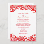Paisleys Elegant Indian Wedding Flat Invitation Kaart (Voorkant / Achterkant)