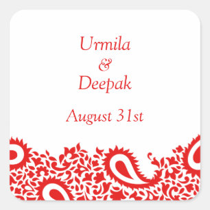 Paisleys Elegant Indiase bruiloft Sticker