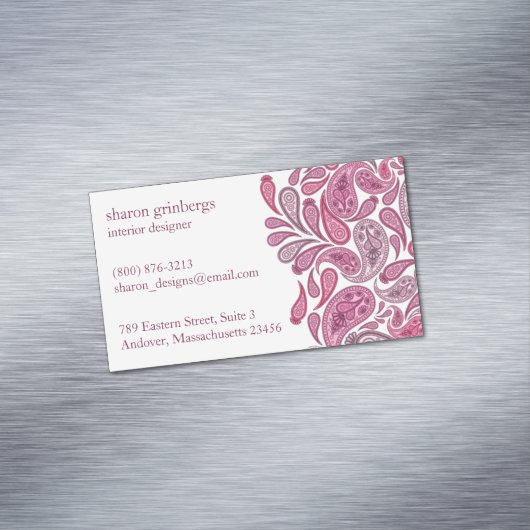Paisleys Elegant Magnetisch Visitekaartje (Voorbeeld)
