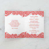 Paisleys Elegante Indiase bruiloft gevouwen uitnod (Binnen)