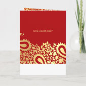 Paisleys Elegante Indiase bruiloft gevouwen uitnod (Achterkant)