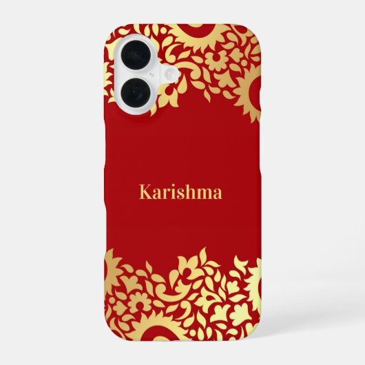 Paisleys Indian iPhone 16 Hoesje (Achterkant)