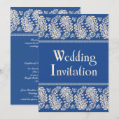 Paisleys Indian/Jewish Wedding Flat Invitation Kaart (Voorkant / Achterkant)