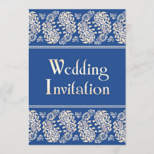 Paisleys Indian/Jewish Wedding Flat Invitation Kaart