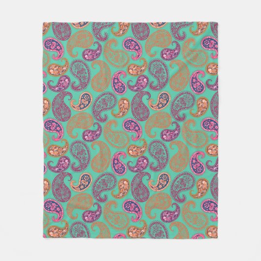 Paisleys Pattern Fleece Deken (Voorkant)