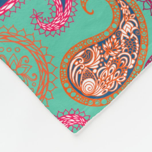 Paisleys Pattern Fleece Deken (Hoek)