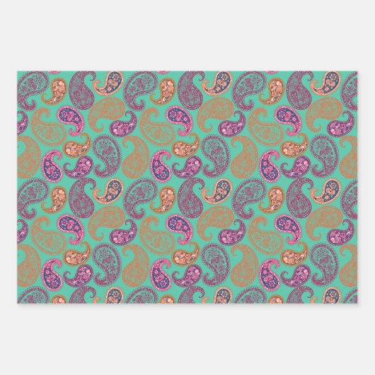 Paisleys Pattern Inpakpapier Vel (Voorkant 3)