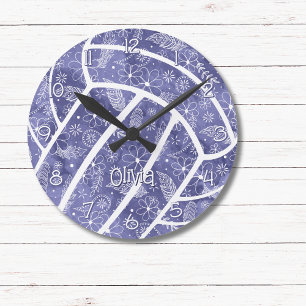 Paisleys Veren Bloemen Indigo Volleybal Ronde Klok