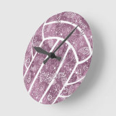 Paisleys Veren Bloemen Plum Volleybal Ronde Klok (Hoek)