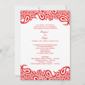 Paisleys Wedding with Programs Flat Invitation Kaart (Voorkant)
