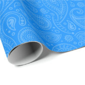 paisleyverpakking blauw papier (Rol Hoek)