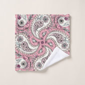 Paisleyvogels in het roze van baby bad handdoek (Wasdoekje)