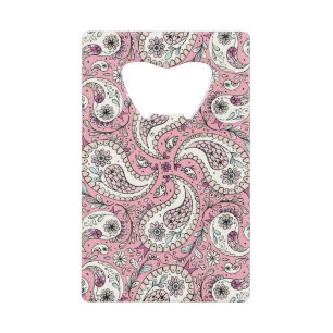 Paisleyvogels in het roze van baby creditkaart flessenopener