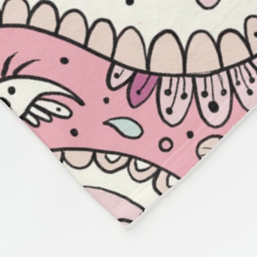 Paisleyvogels in het roze van baby fleece deken (Hoek)