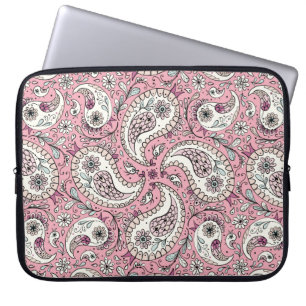 Paisleyvogels in het roze van baby laptop sleeve