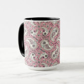 Paisleyvogels in het roze van baby mok (Voorkant links)