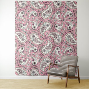Paisleyvogels in het roze van baby wandkleed